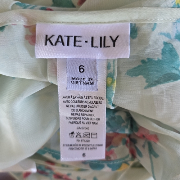 Kate & Lily Floral Print Garden Boho  Feminine Maxi Belted Light Green Dress 6 - Picture 16 of 16